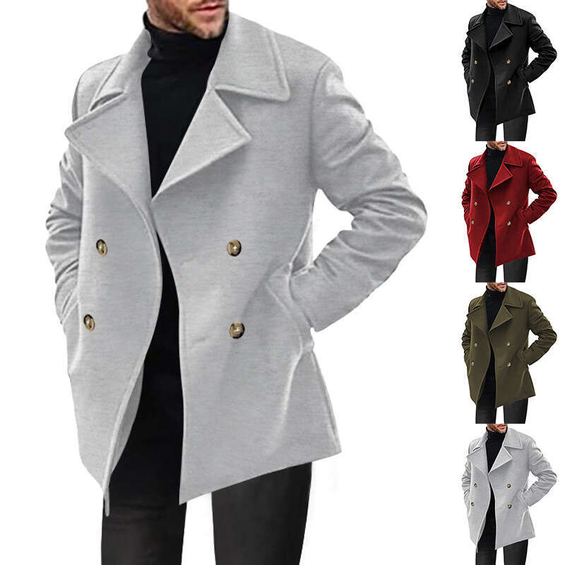 Cross-Border Independent Station Trench Coat 2025 Spring Autumn Overcoat Mid-Length Foreign Trade Amazon Casual Men's Jacket