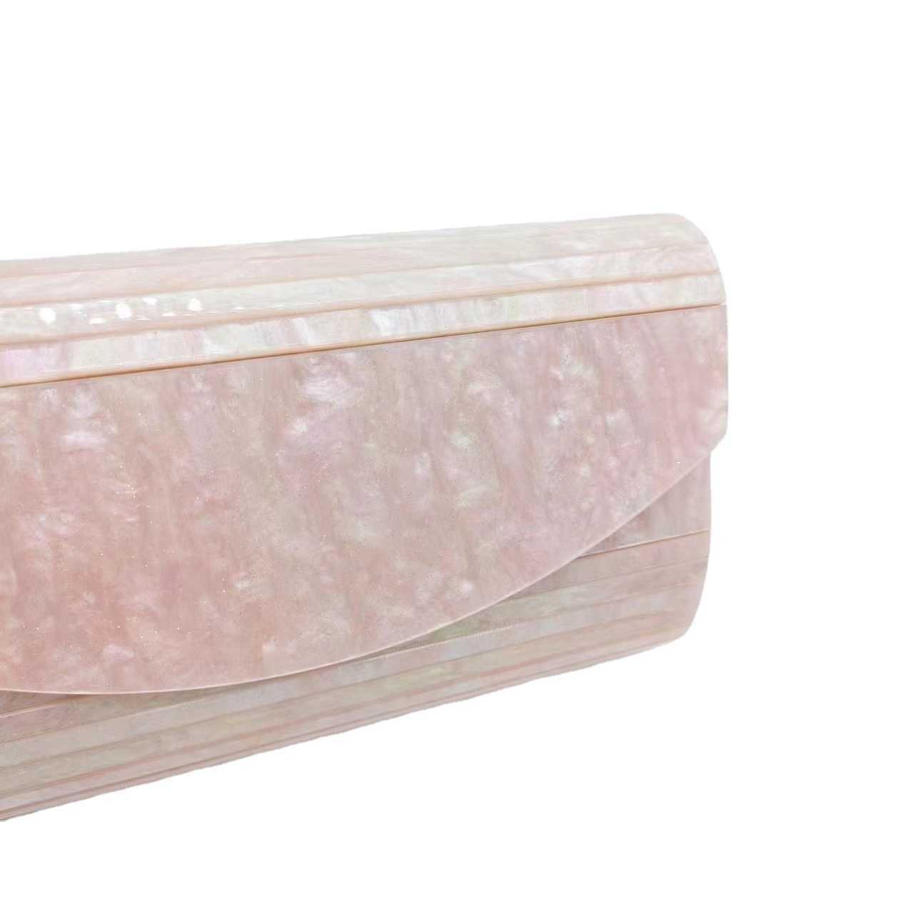 Bag Pink Splice Stripe Bag Wedding Party Acrylic Dinner Bag Handheld Crossbody Womens Bag