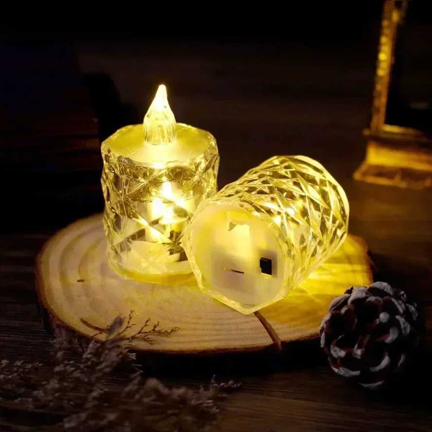 LED Crystal Candle Light 24/12PCS Flameless LED Light Candle Electronic Night Lamp Dating Party Holiday Home Wedding Decoration M251113