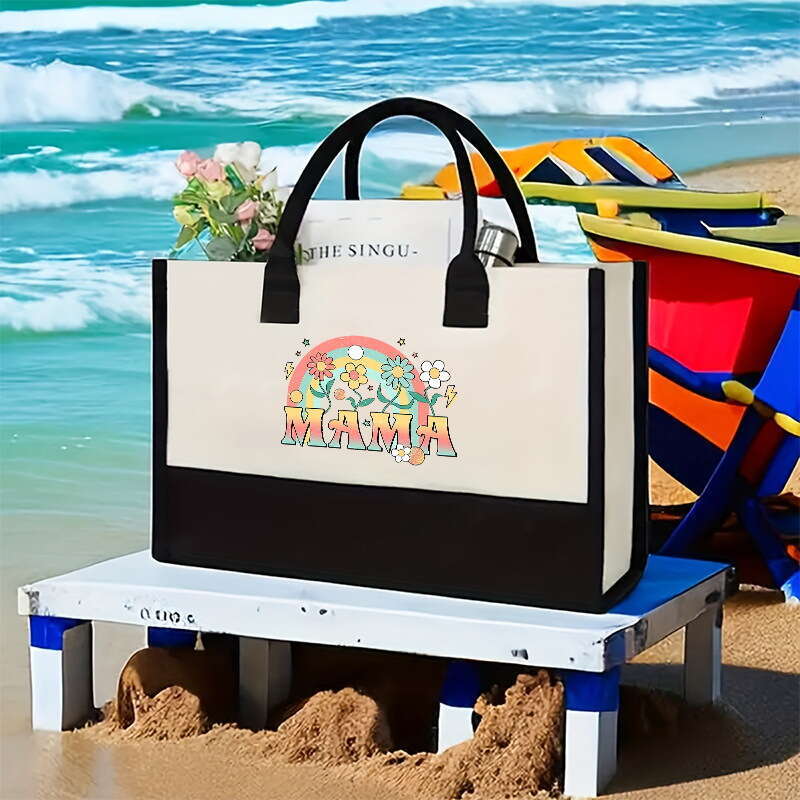 designer bag Hot selling canvas shoulder large capacity printed tote bag, women's fashionable and lightweight handheld gift shopping bag