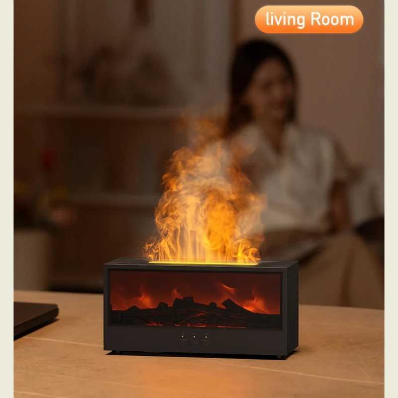 Remote Control Creative Flame Special Effect Fireplace Aromatherapy Machine Air Humidifier Diffuser Of Aromatic Essential Oils Y251113