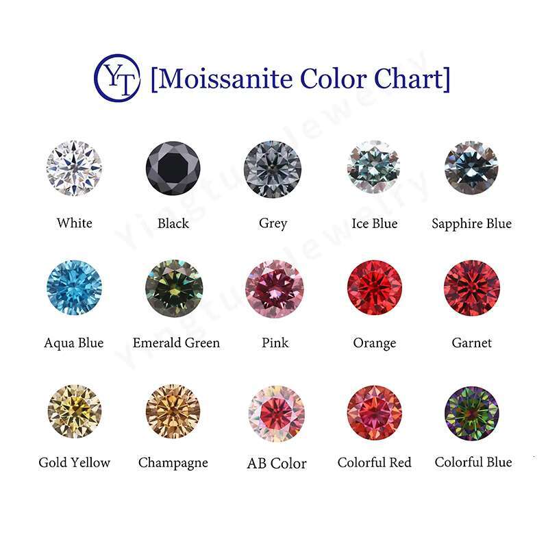 Wholesale Price Fancy Color Fashion Style Round Cut 18K Gold Solid 925 Sterling Silver Moissanite Ring