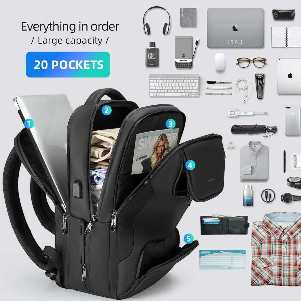 Lifetime Warranty Large Capacity New Fashion Men 15.6" Laptop Anti Theft Backpack School Travel Bag Male Waterproof TPU