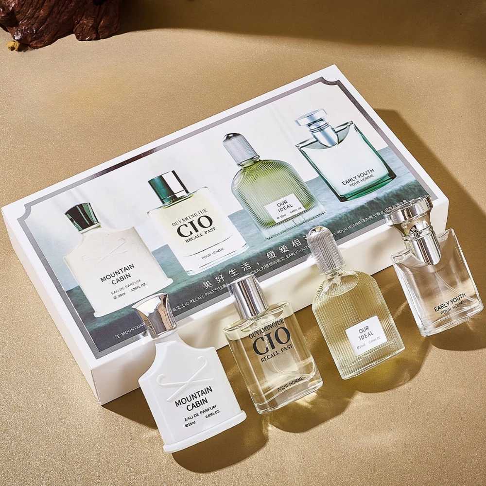 Men Perfume Gift Box 100ml Four Piece Set Lasting Fragrance Body Spray Plant Floral Scent Pheromone Cologne Perfumes Mens GiftsT251113