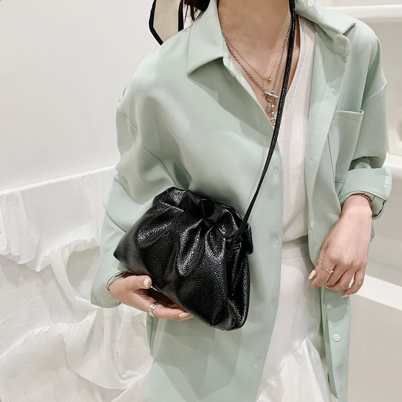 Gold Cloud Bag For Women Leather Silver Cloud Crossbody Bag Small Phone Bag Clutch Clip Party Bag Female Bolsa 250411