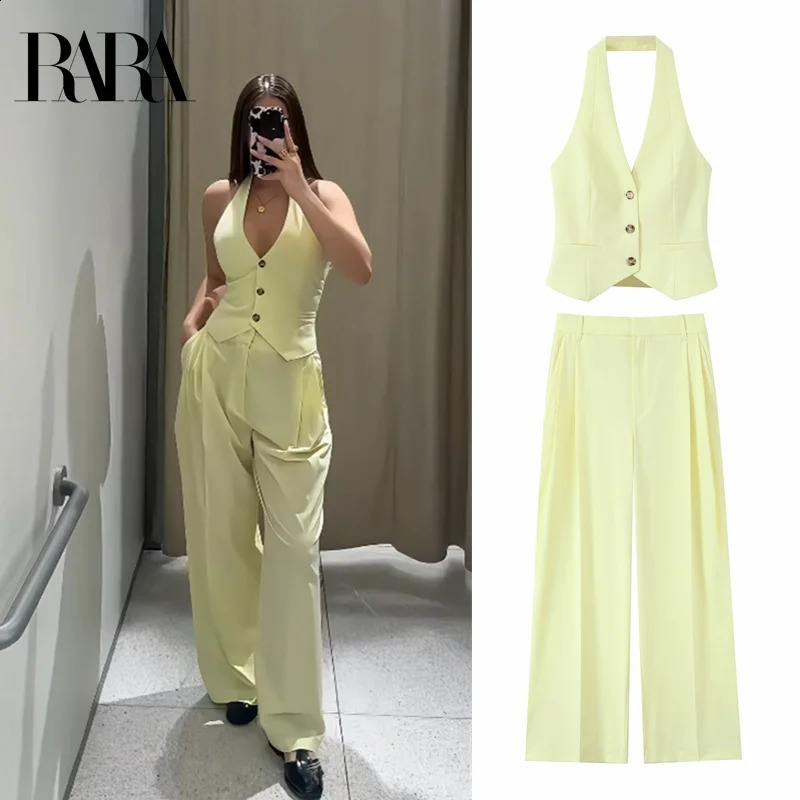The RARA summer collection for has arrived for women featuring a camisole collar vest and double pleated pants for loose and casual wear 250411