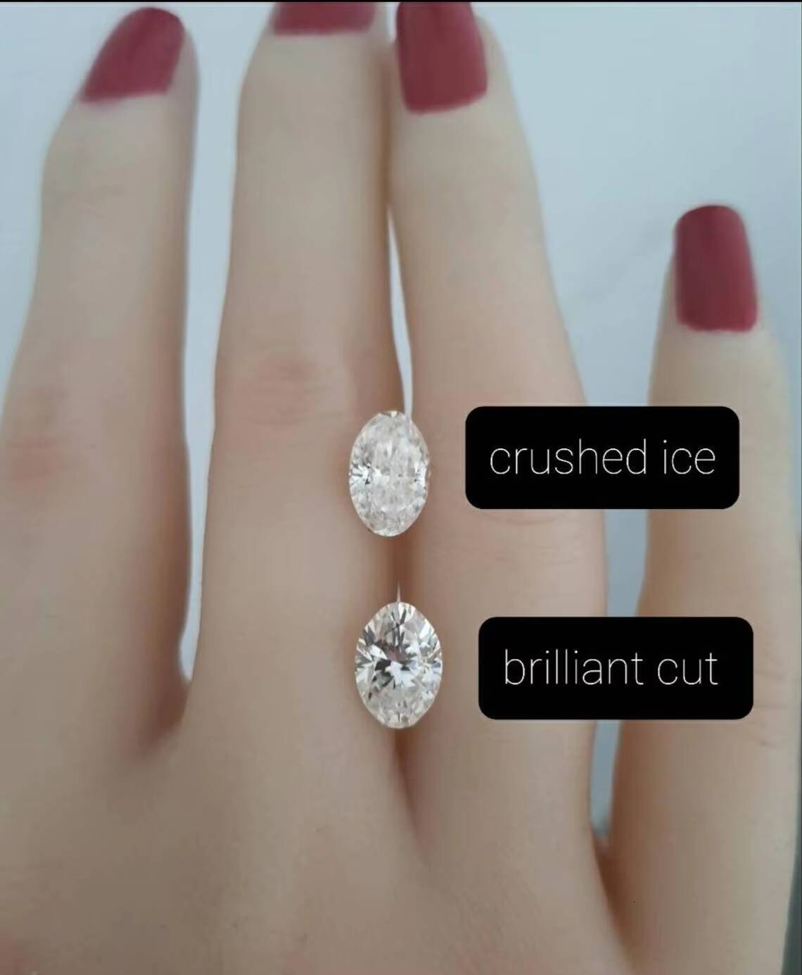 14k Gold Oval Crushed Ice 2ct Moissanite Engagement Ring for Women