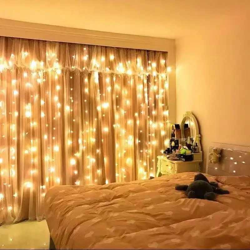 3M 4M 6M Outdoor 8 Mode Garden Light LED USB Curtain Light String Wedding Christmas Party Holiday Decoration Garland Fairy Light W251112