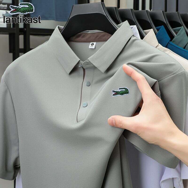 Noble Crocodile Summer Ice Silk Short Sleeve Men's Polo Shirt Moisture Absorption Quick Dry Cool designer hoodie Business Casual Turn-down Collar