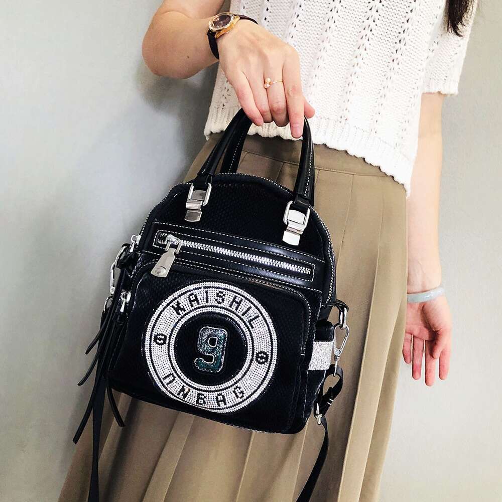 Backpack New Versatile Handbag Fashionable One Shoulder Large with Diamond Inlaid Women's Multi use Backpack Crossbody Bag