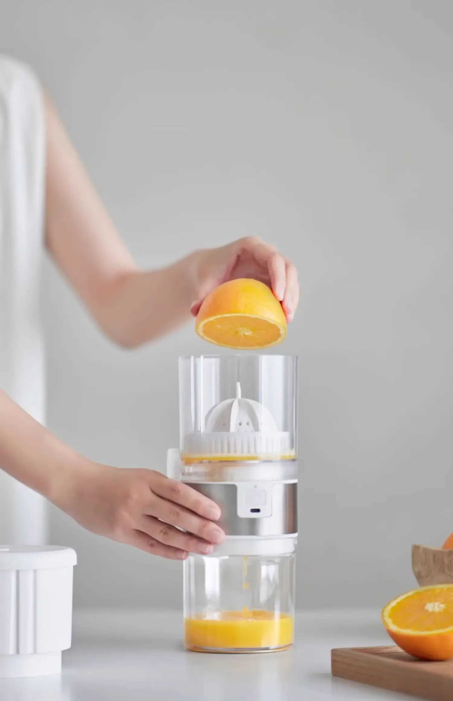 USB olayks Portable Electric Juicer Wireless Juice Pulp Separator for Fruits Orange CBC C251113