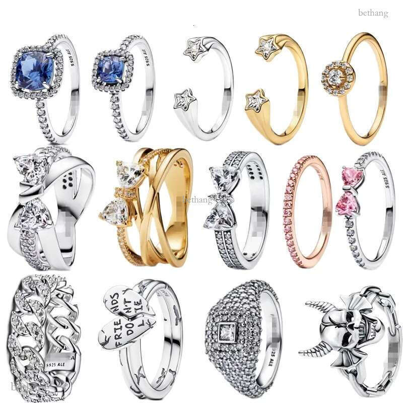 925 Sterling Silver New Fashion Women's and Men Designer Ring Sparkling starlight butterfly Suitable for Europe and America gift with box