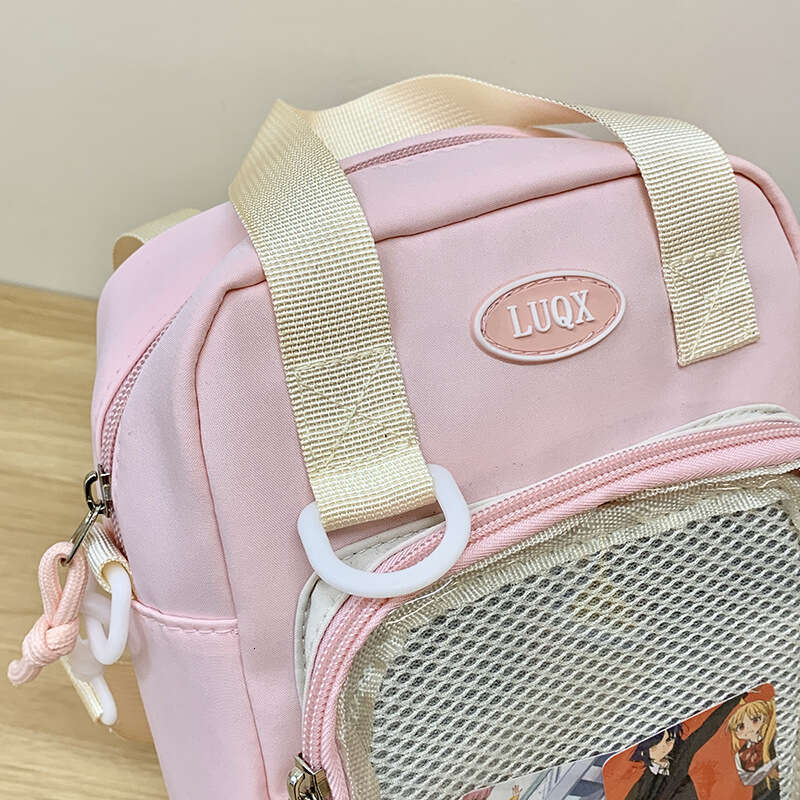 Internet celebrity card badge, casual and popular small square pain bag, little sister's handbag, crossbody bag with zip tie board