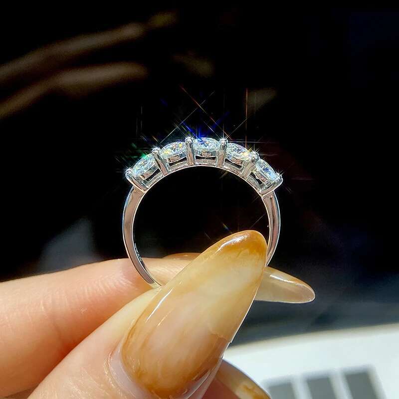 GRA Real 1.5CT Eternity Band Moissanite Rings for Women Gift 925 Sterling Silver Brilliant Diamond Wedding Luxury Fine Jewelry