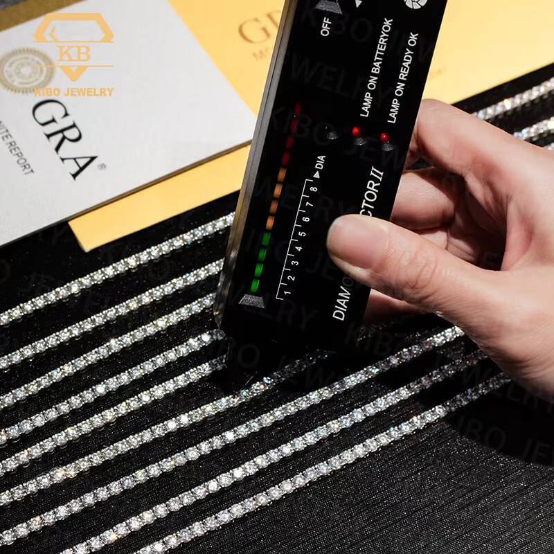 D Color Moissanite Tennis Chains Jewelry Hip Hop Gold Plated 925 Sterling Silver Shining VVS Moissanite Tennis Necklace Chain