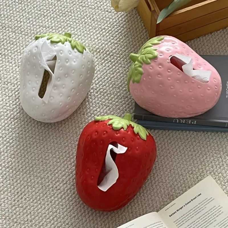 Creative Cute Strawberry Tissue Box Universal Napkins Box Plastics Paper Towel Case Bedside Table Large Capacity Y251112