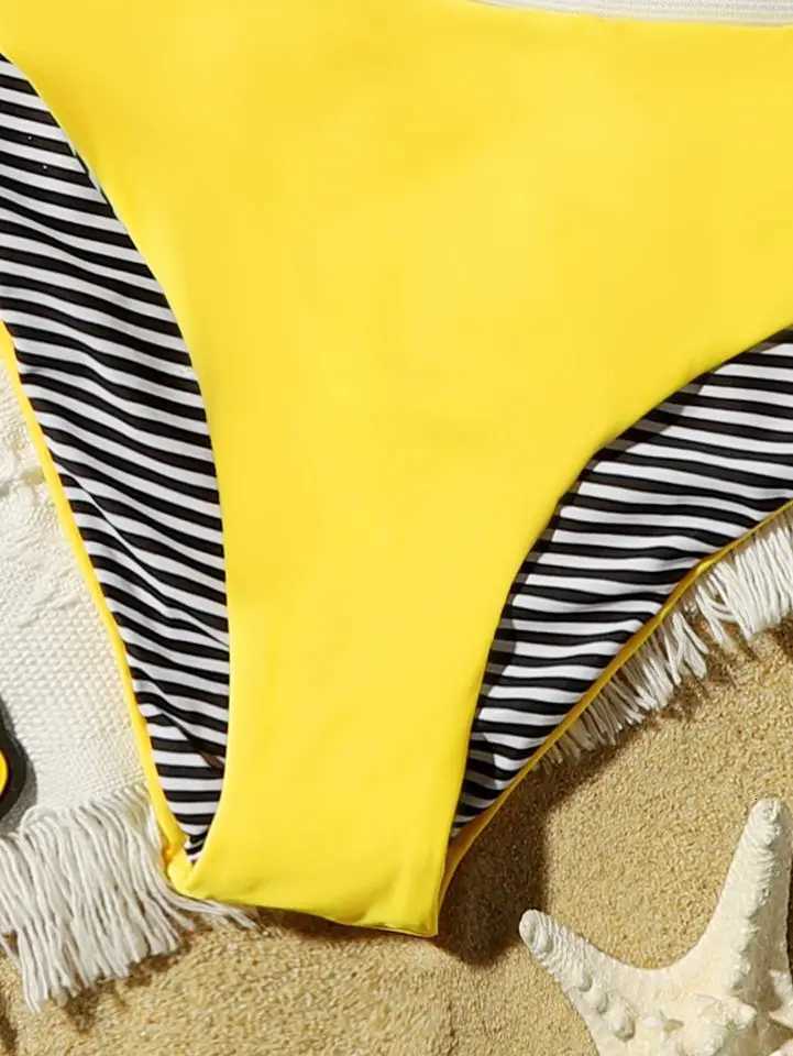 Tape Trim Girl Swimsuit Kids Sport Two Piece Childrens Swimwear 7-14 Years Teenage Bikini Set Girls Bathing Suit BeachwearW251113