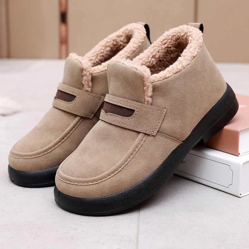 Winter 2025 Womens Snow Boots Soft and Comfortable Plush Insulated Cotton Boots Northeast Large Cotton Shoes 241213