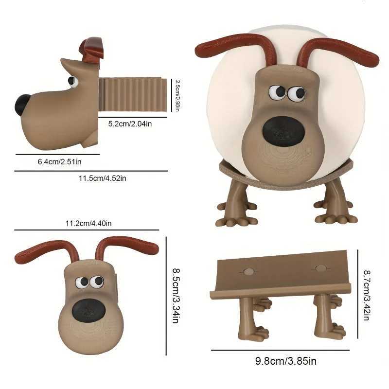 1 piece of cute dog-shaped tissue holder - Beige plastic independent design on the tank for access Y251112