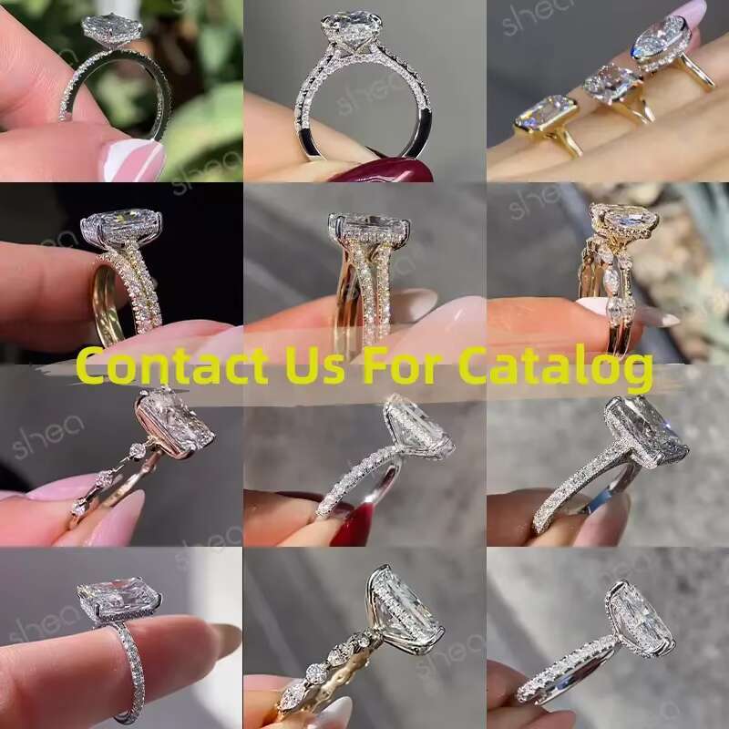Custom GRA VVs Moissanite Radiant Cut Engagement Ring Gold Plated 925 Sterling Silver Women Men Jewelry 1 3 4 5 Carats