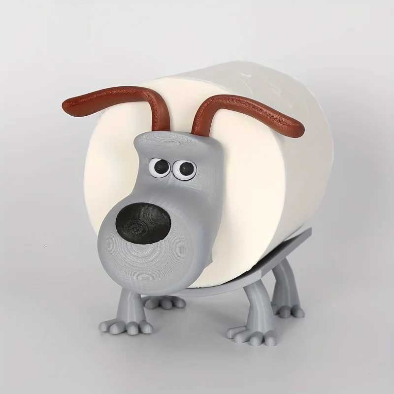 1 piece of cute dog-shaped tissue holder - Beige plastic independent design on the tank for access Y251112