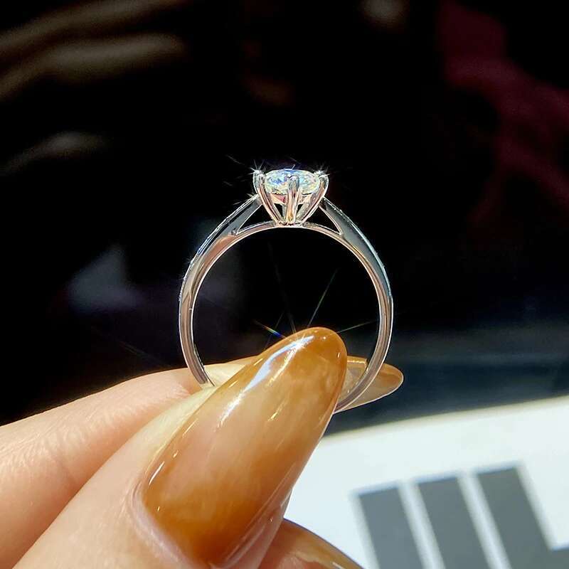 GRA Classic 1CT Crown Certified Moissanite Diamond Engagement Rings For Women Real 925 Sterling Silver Best Quality Fine Jewelry