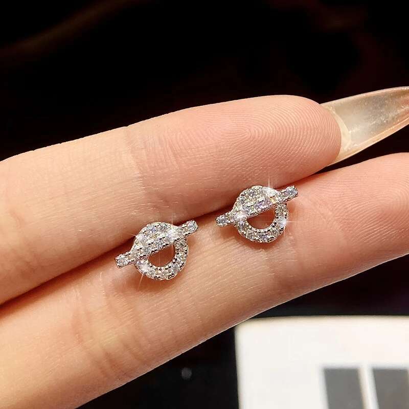 GRA Real Moissanite Diamond Round Creativity White Gold Earrings for Women S925 Silver High Quality Luxury Wedding Fine Jewelry