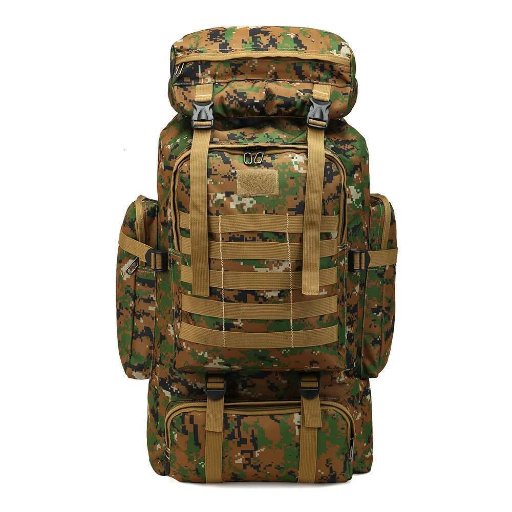 Tactical New Multi-Pocket Outdoor Mountaineering Backpack Large Capacity 80L Camouflage Casual Duffel Bag