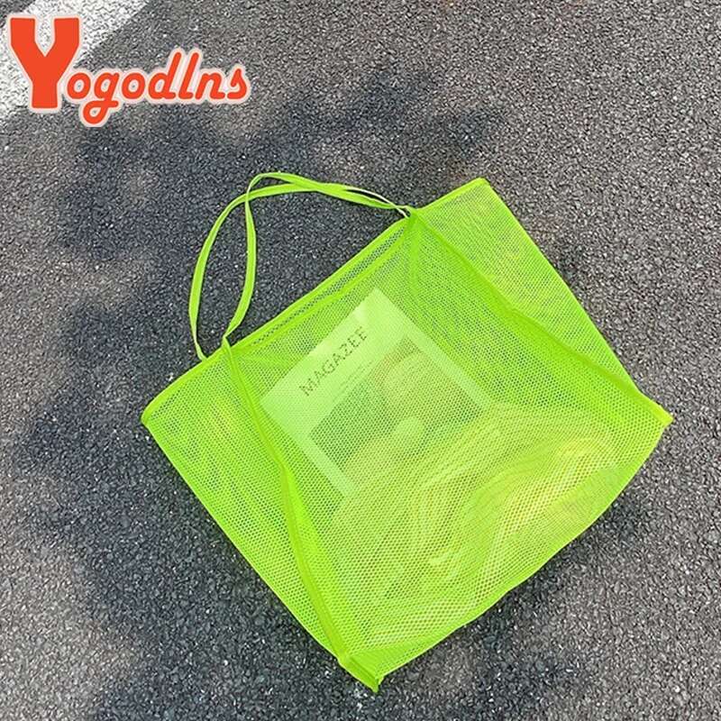 Literary Mesh Hollow Out Tote For Women Summer Beach Handbag Large Capacity Shoulder Bag Student Bookbags Sac