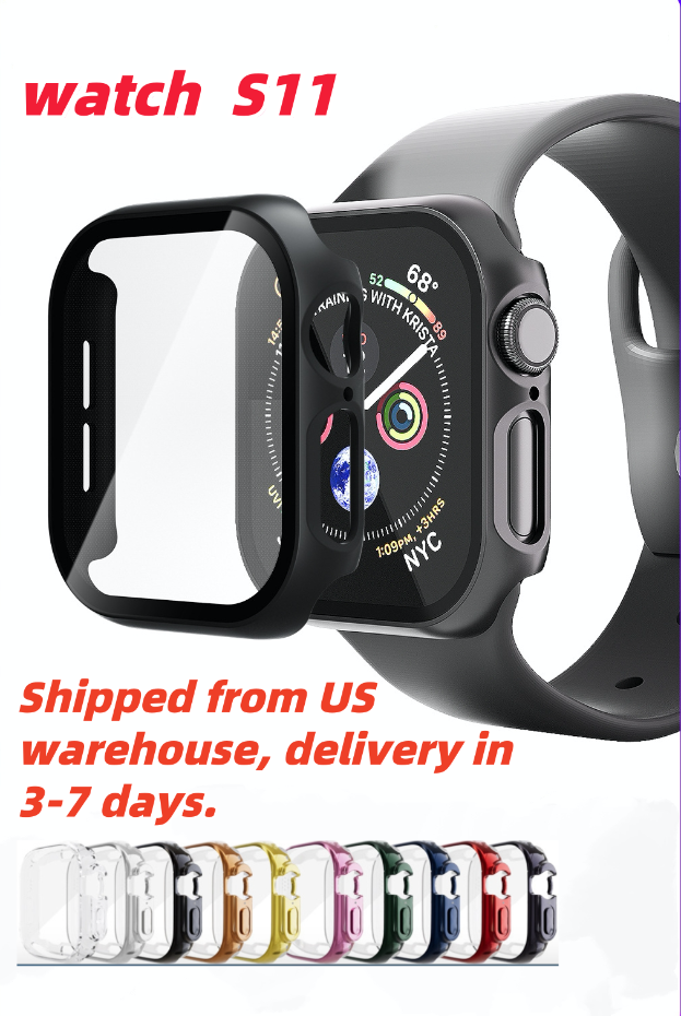 US stock available. 46mm silicone protective case for S11 smartwatch, supports wireless charging, smart voice response, HD touchscreen, and prote