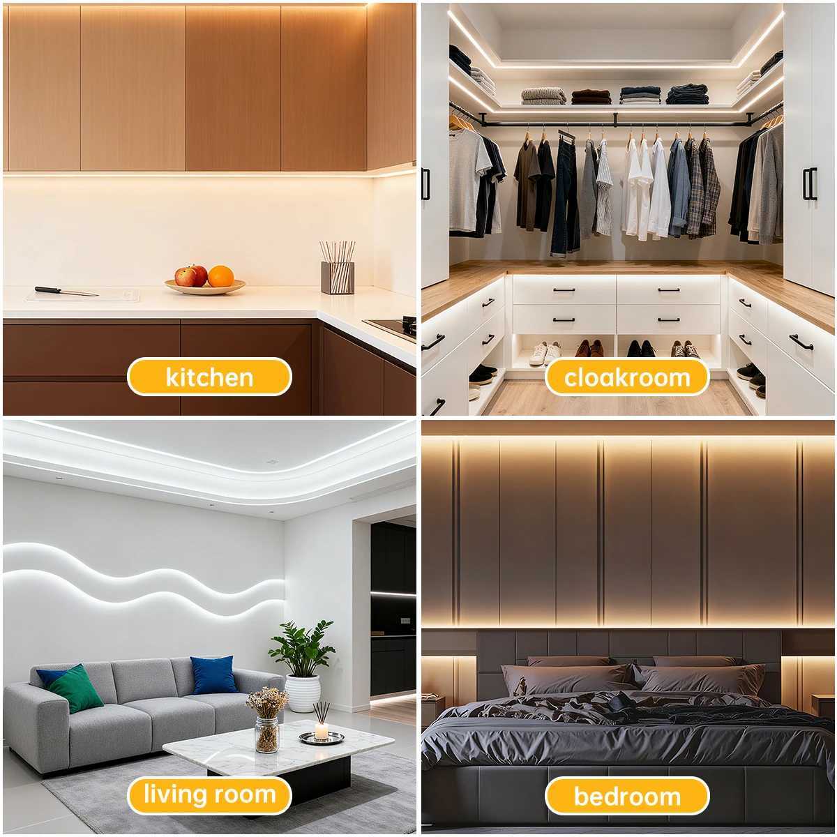 2m 3m 5m 10m Silica Gel Smart LED Strip Light 24V Self-Adhesive Tuya App Control WiFi Neon Lamp Ribbon Work With Alexa Lighting W251112