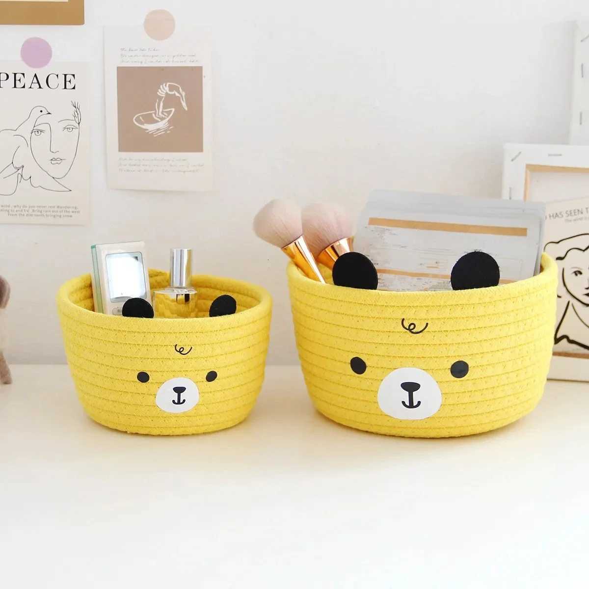 Cute Storage Baskets Rattan Woven Bedro Household Decor Organizer Case Key Snacks Desktop Sundries Deposit Tidy Box Items Y251112