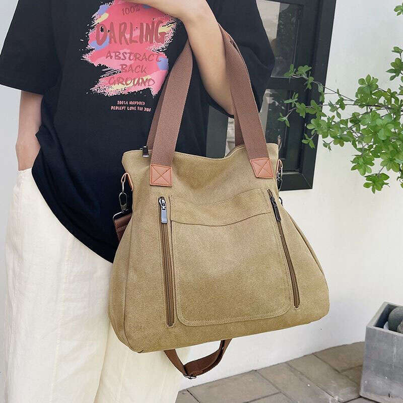 Large Capacity Canvas Casual Korean Fashion Tote Minimalist File New Women's Bag