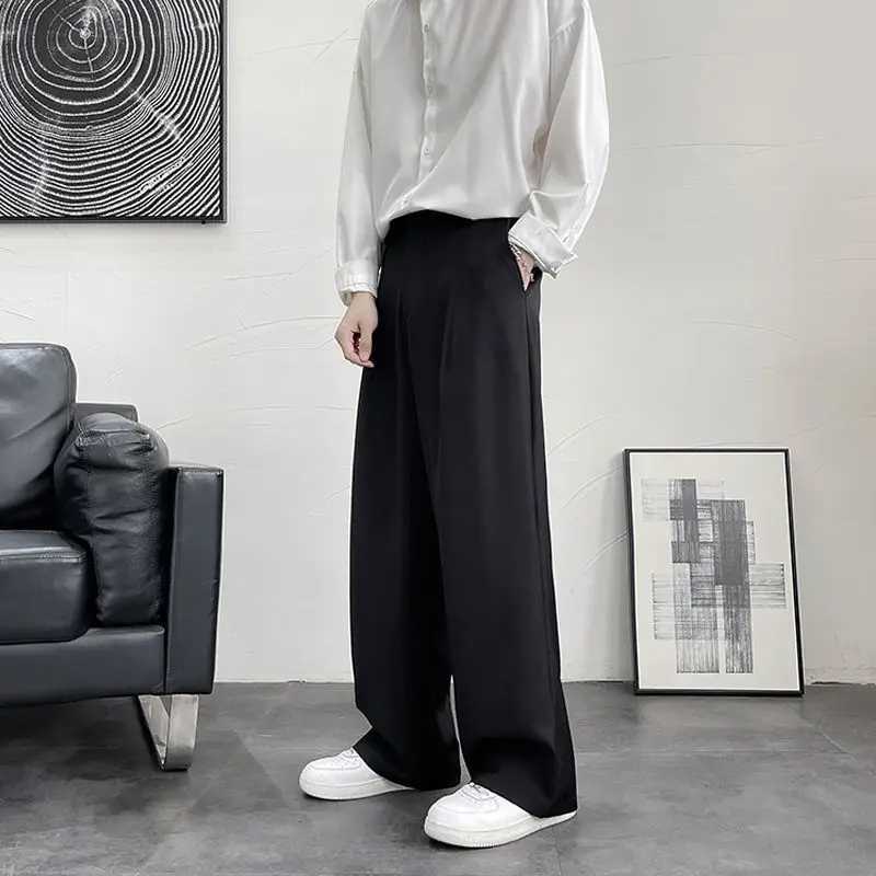Mens pants brown tassel pocket fashion custom summer 2024 mens pants high-end thin casual clothingXJ250412