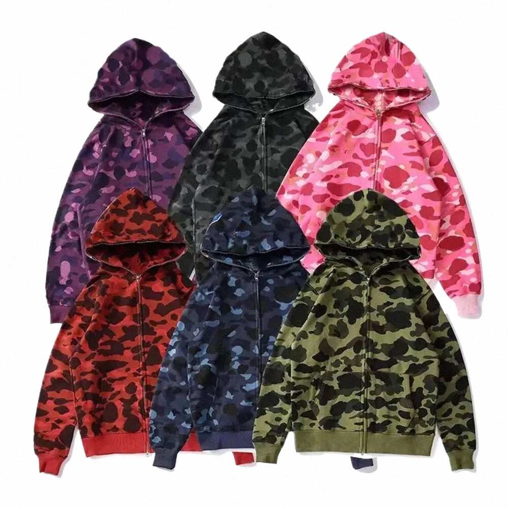 bapees Sweatershirt Mens Designer Bathing App Hoodie Fashion Hip Hop Retro Street Bapehoodys Zip Up Jacket Cotton Shark Camouflage Hoody Harajuku Y2k k6vG#