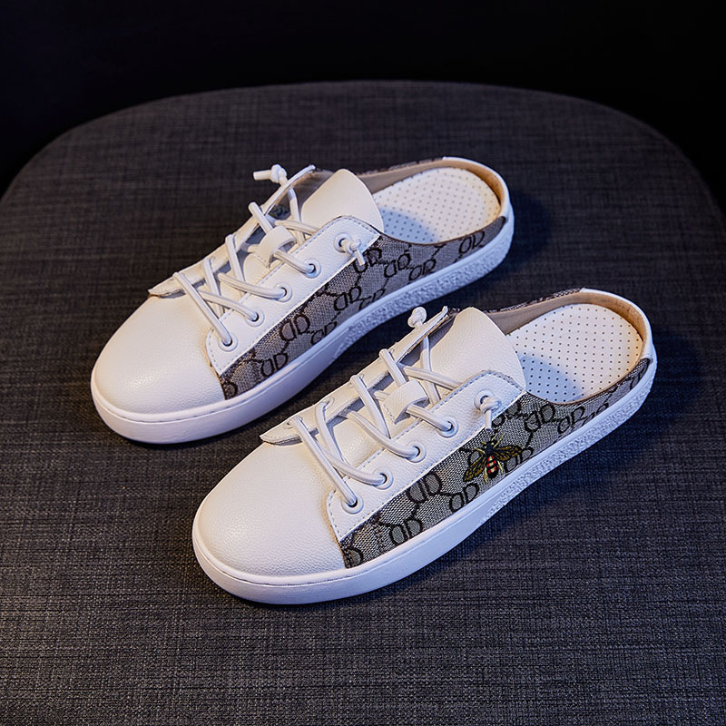 2025 Summer New Women Canvas Shoes Bee Pattern Casual Breathable Slip On Lazy Sneakers