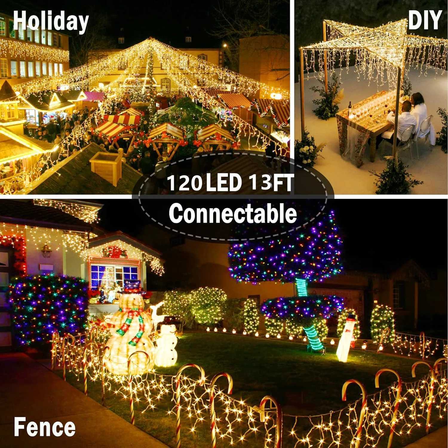 2025 Christmas Lights Street Garland Led Icicle Curtain Lights White Flash Outdoor Festoon Fairy Light Wedding New Year Decor M251113