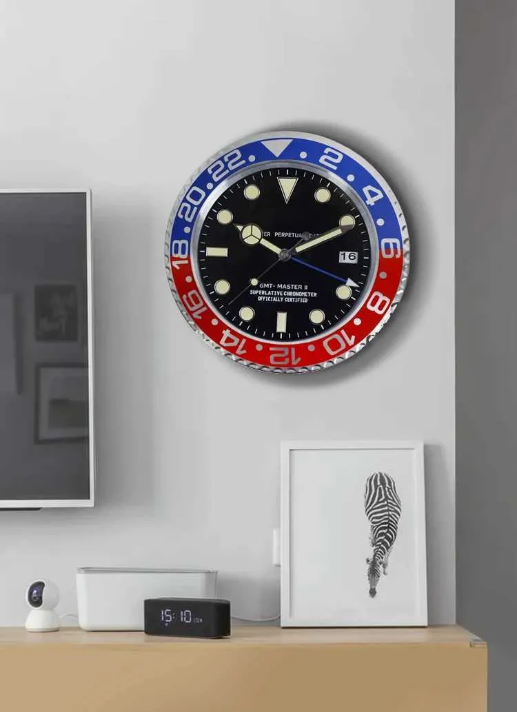Super Silent Clocks Metal Modern Design Large Wall Watch Home Stainless Steel Luminous Clock The Date Will Wo W250715