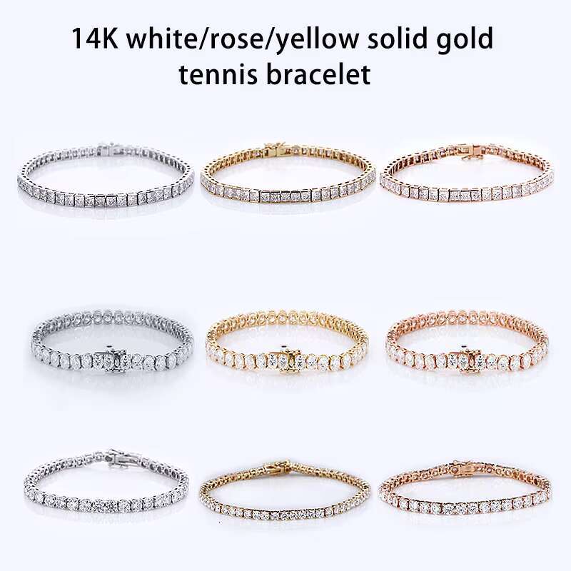 Starsgem Customized Tennis Bracelet S925 and Gold Round Brilliant Cut Fancy DEF VVS VS Moissanite Tennis Bracelet