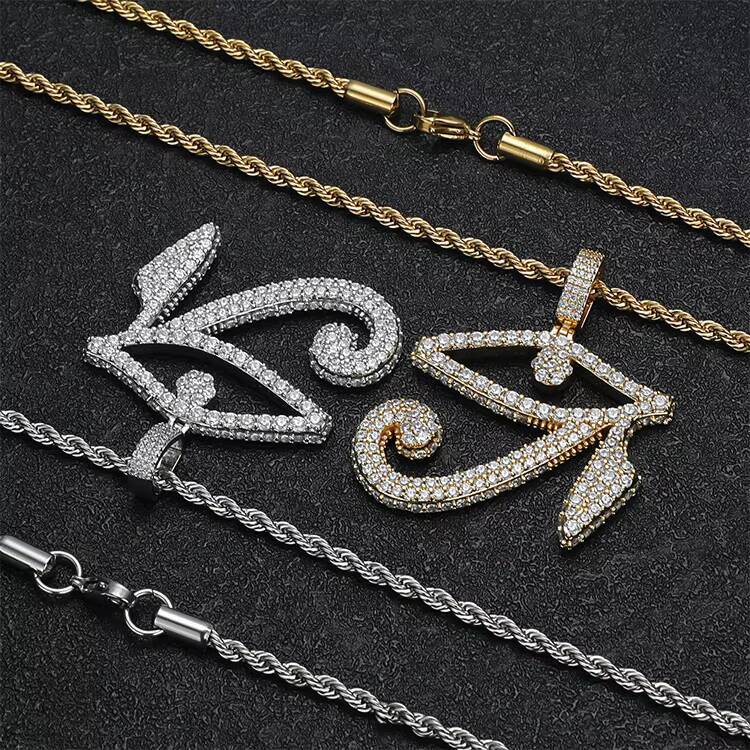 JWY Iced Out Hip Hop Pendant Necklace New Fashion Style with Gold and Silver Plating Fashion Pendants Charms