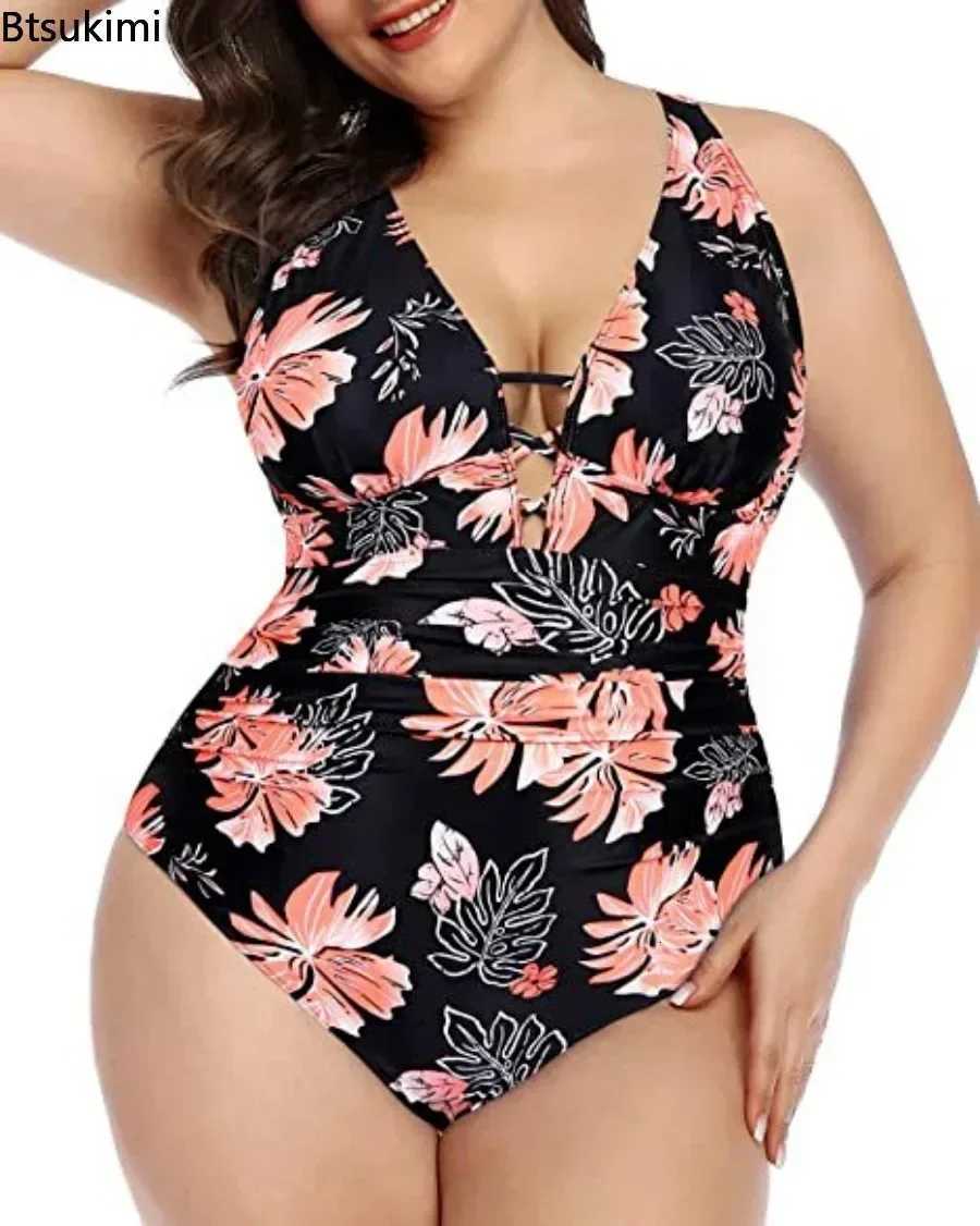 Plus Size 4XL 5XL Sexy One Piece Tankini Swimwear Women Slim Fit Monokini Swimsuit Push Up Bathing Suit High Waist Bodysuit 2025W251113