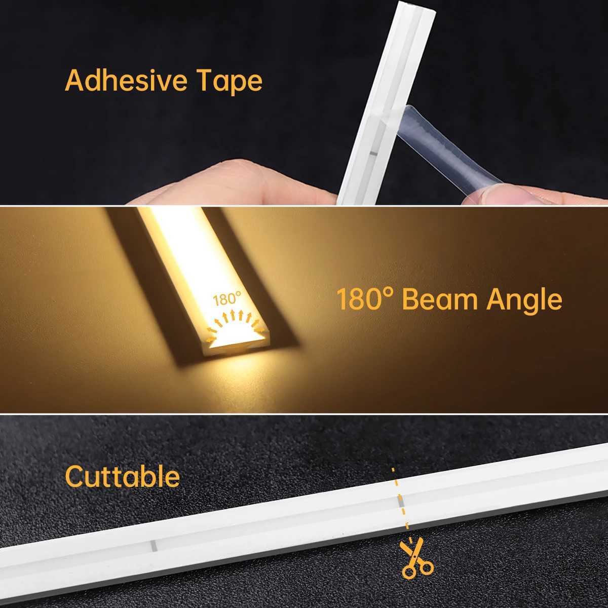 2m 3m 5m 10m Silica Gel Smart LED Strip Light 24V Self-Adhesive Tuya App Control WiFi Neon Lamp Ribbon Work With Alexa Lighting W251112