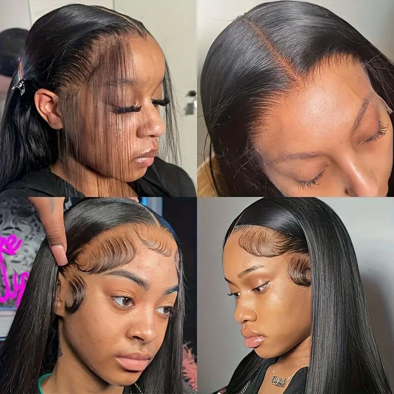 Elegant 100% That Melts Into The Light Straight 360 Full HD Transparent Frontal Human Wigs Natural Color For Women Pre Plucked With Baby Hair 200% Den