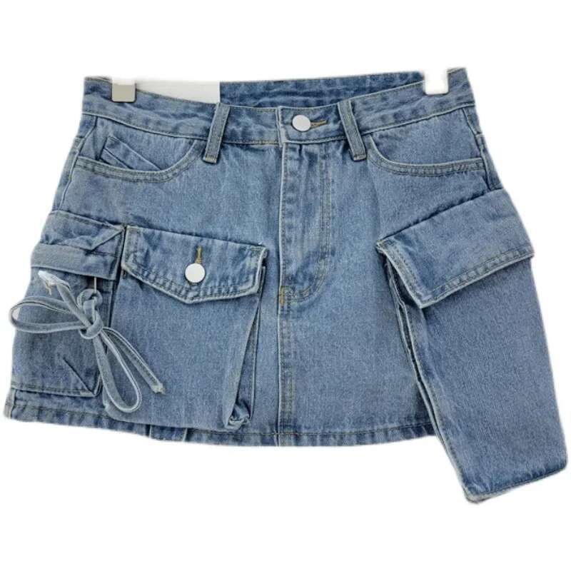 Irregular Work Dress Denim For Women Spring And Summer High Waist A-E Anti-Exposure Hip-Hing Hot Girl Skirt