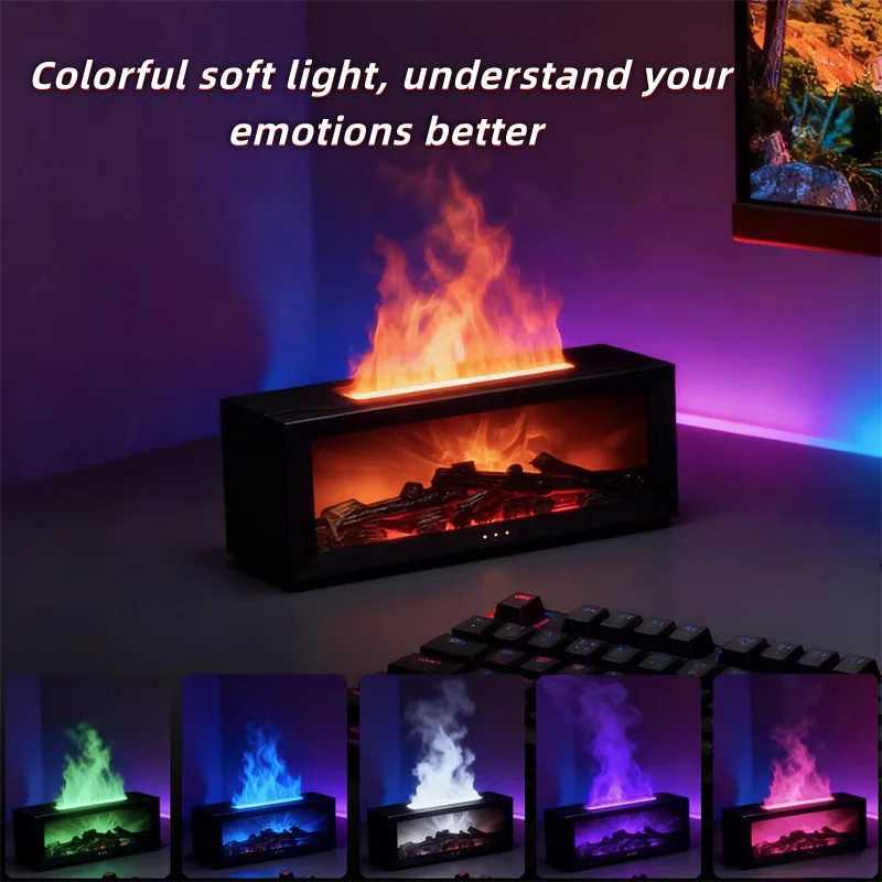 Imitation Fireplace Flame Humidifier Aromatherapy Diffuser Home Decor Gift Moving Housewarming Creative Atmosphere Indoor Use Y251113