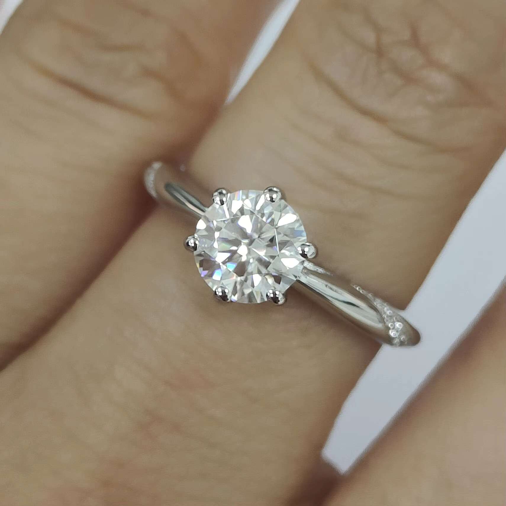 S925 Silver Synthetic Diamond Moissanite Ring