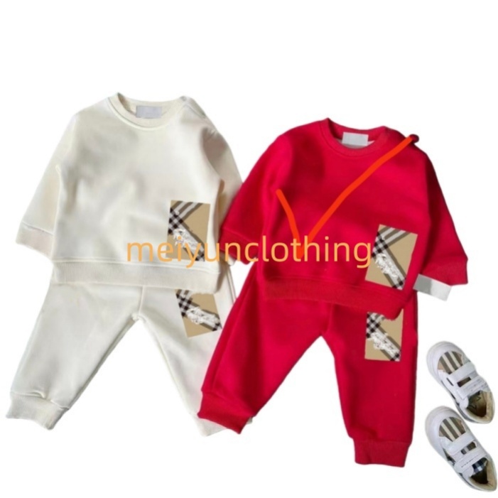Designer Tracksuits Kids Clothing Sets Baby Boys Girls Letter Printed Jackets Sweatshirts+Pants Two Pieces Suit Velvet Children Clothes outfit size 66cm-110cm a3