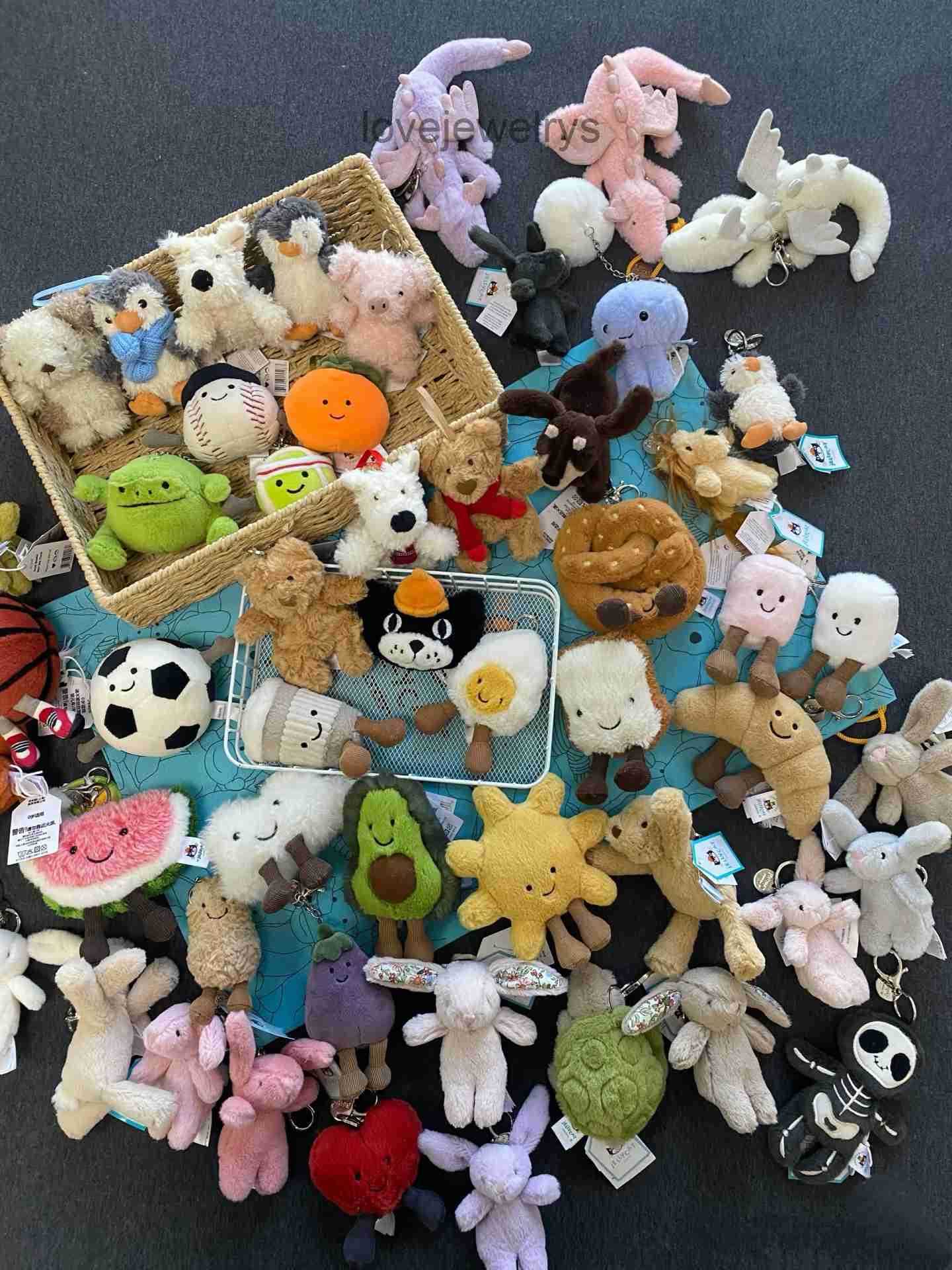 Plush Jelly Cat Kawaii Toys Cartoon Dolls Childrens Gifts Novelty Funny Keychain For Hanging On Mobile Phones Or Bags 20style