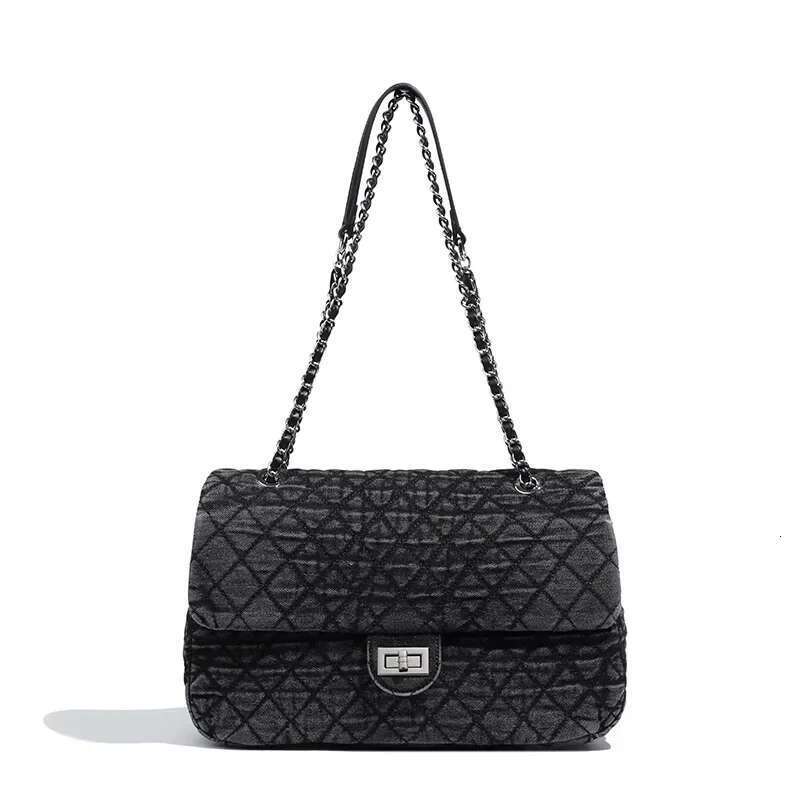 2024 Spring Summer New Denim Travel Large Capacity Crossbody Single Shoulder Bag Fashionable Watermark Chaining