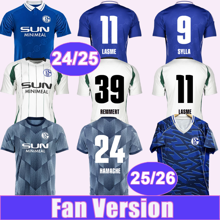 25 26 Schalke 04 Mens Soccer Jerseys 24 25 YOUNES SYLLA HOJLUND KARAMAN HAMACHE REMMERT SANCHEZ BACHMANN Home Away 3rd Football Shirts Adult Uniforms